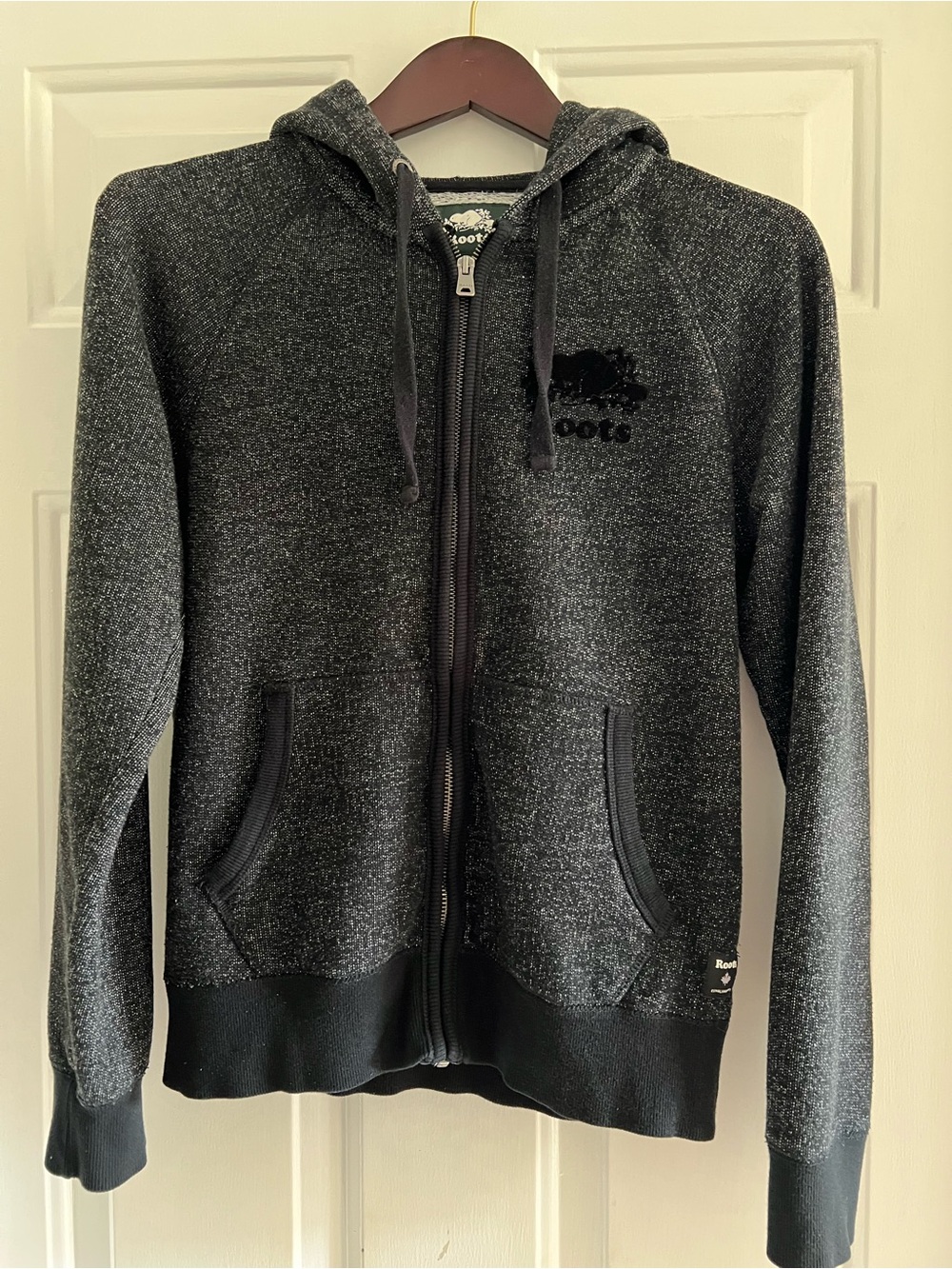 Roots Charcoal Speckle Full-Zip Hoodie